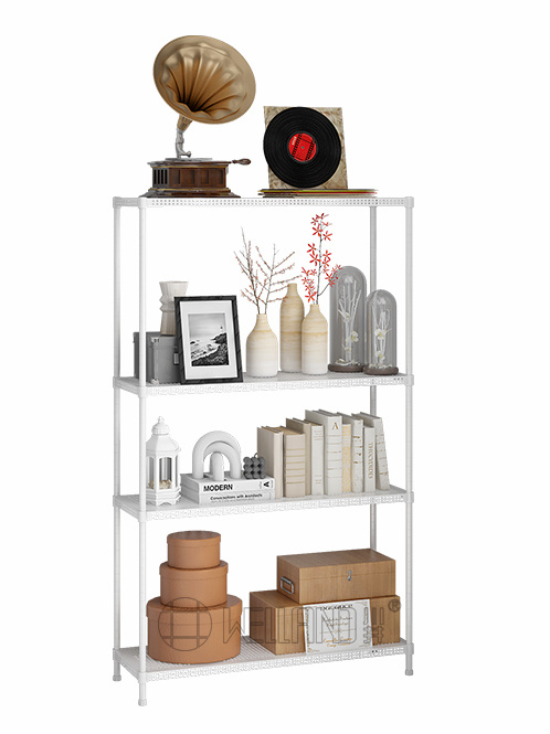 白色洞洞板落地置物架