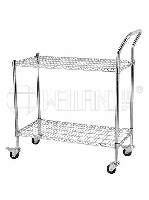雙層防靜電周轉物料推車_可調小推車_廠家批發(fā)報價（2）