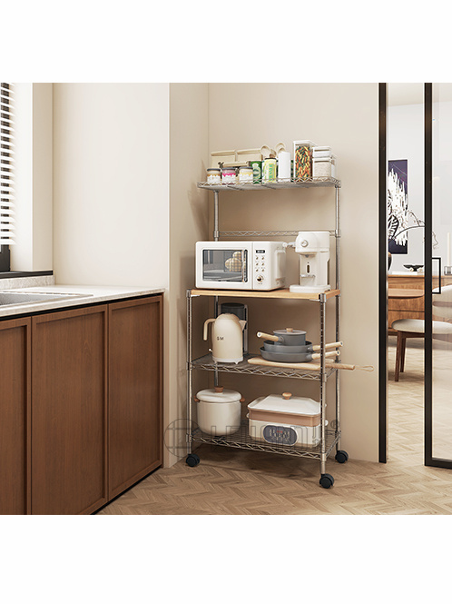 可移動(dòng)金屬微波爐置物架