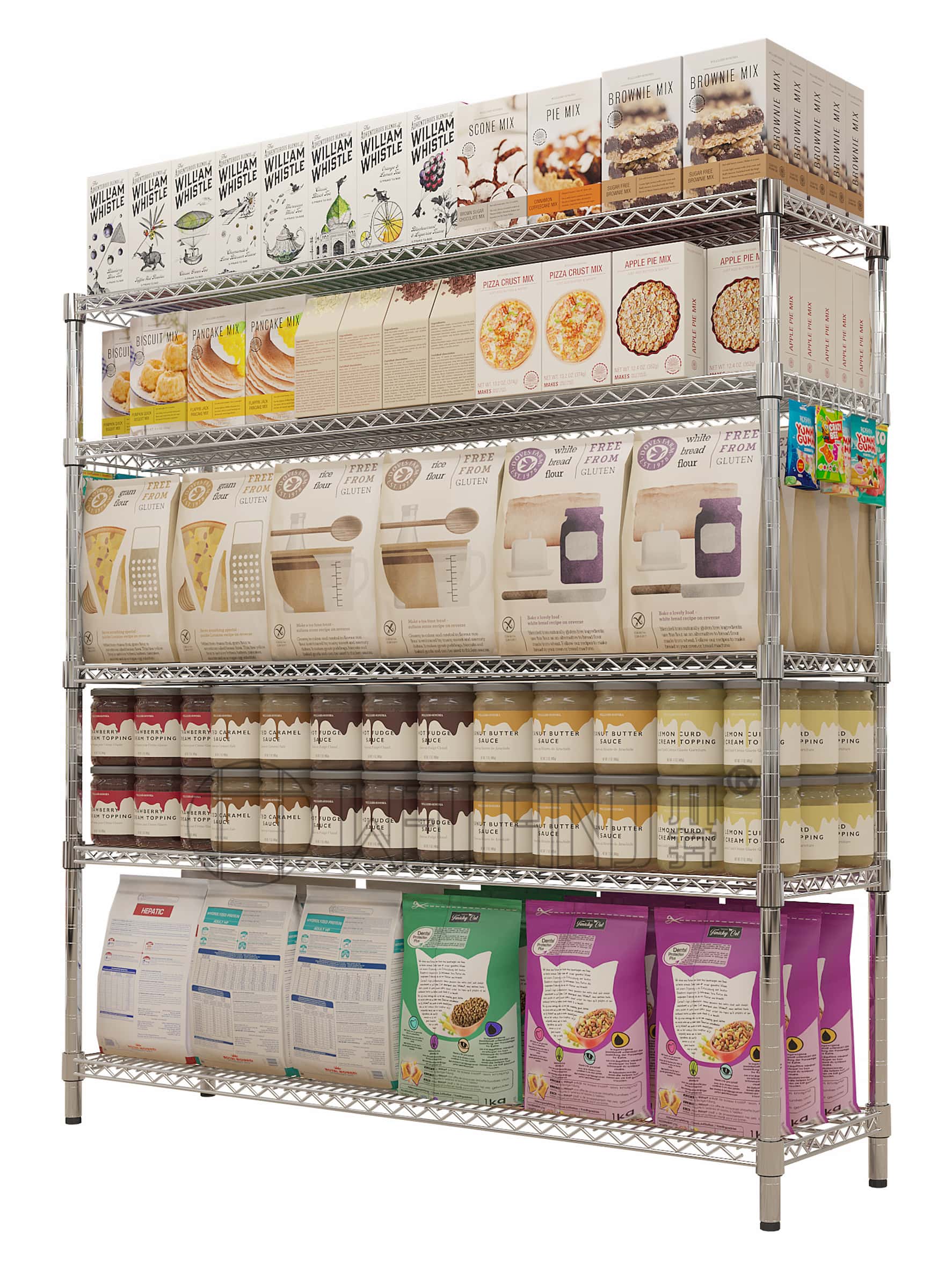 電鍍鉻可調(diào)超市展示架