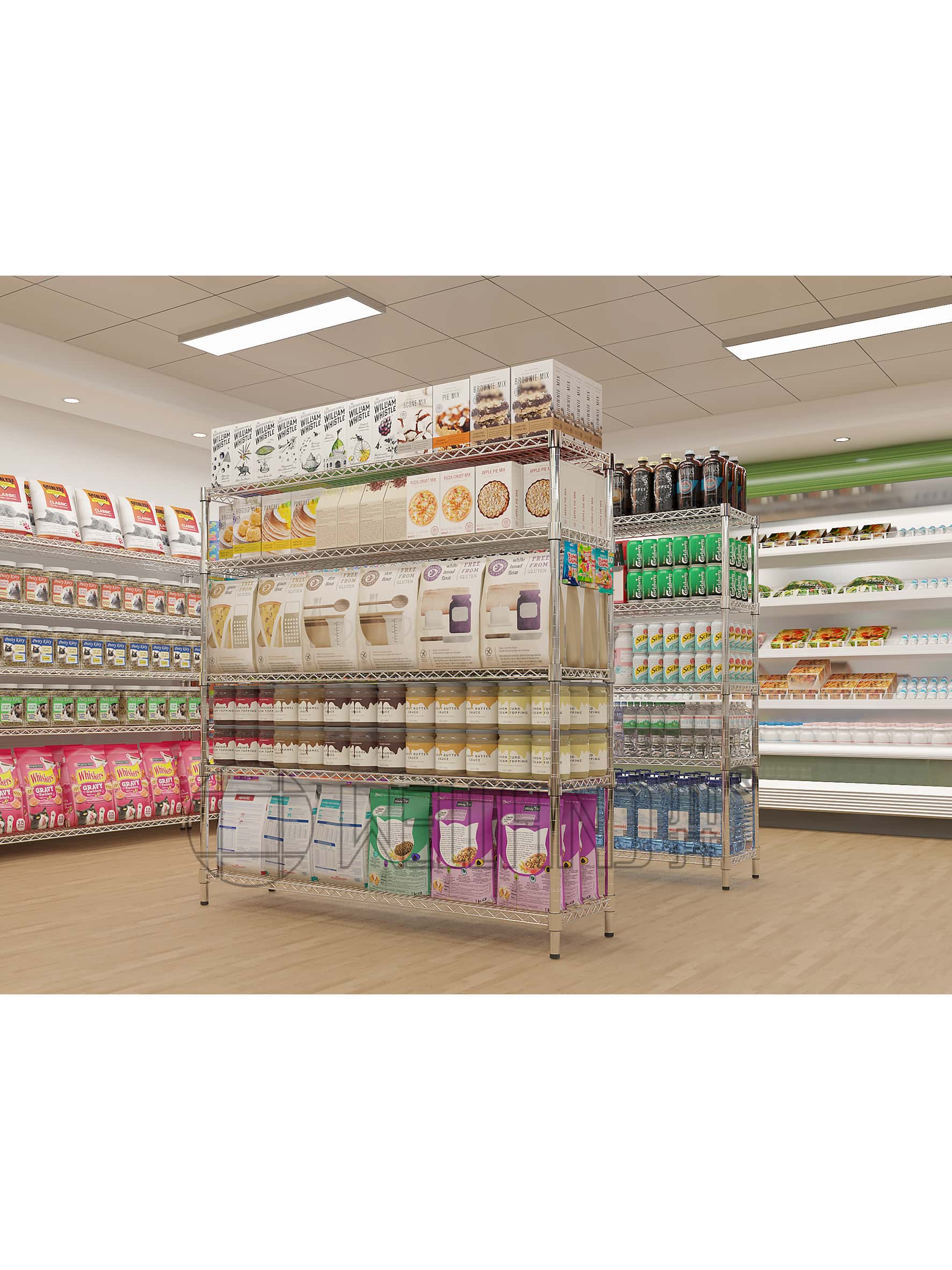 電鍍鉻可調(diào)超市展示架 電鍍鉻可調(diào)超市展示架