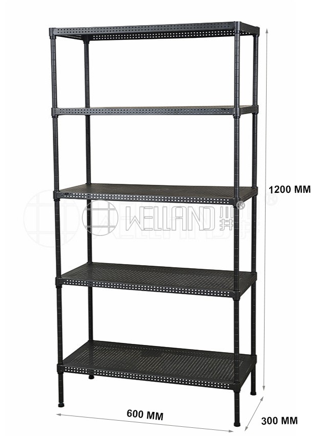 五層烤漆黑蜂窩板式置物架 五層烤漆黑蜂窩板式置物架