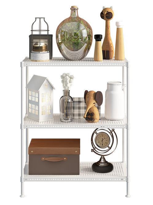 白色多層洞洞板置物架 白色多層洞洞板置物架